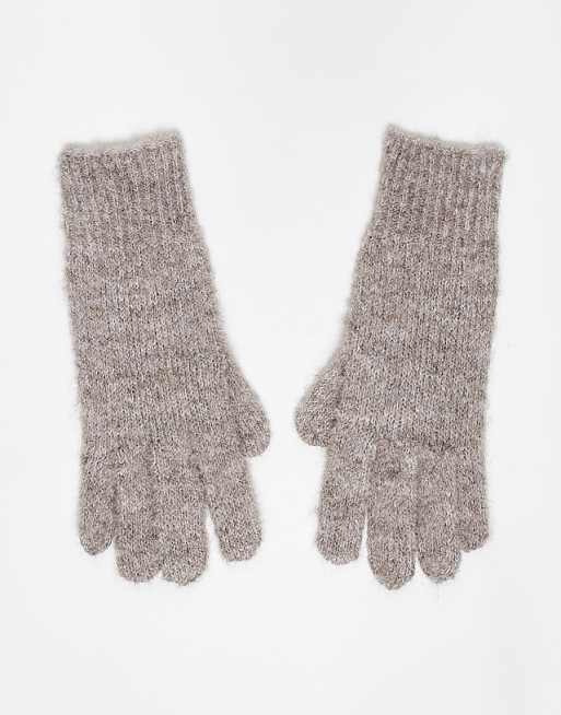 Mango wool mix gloves in mushroom