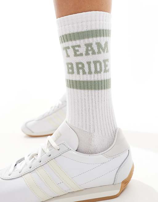 Maya Team bride socks in sage green