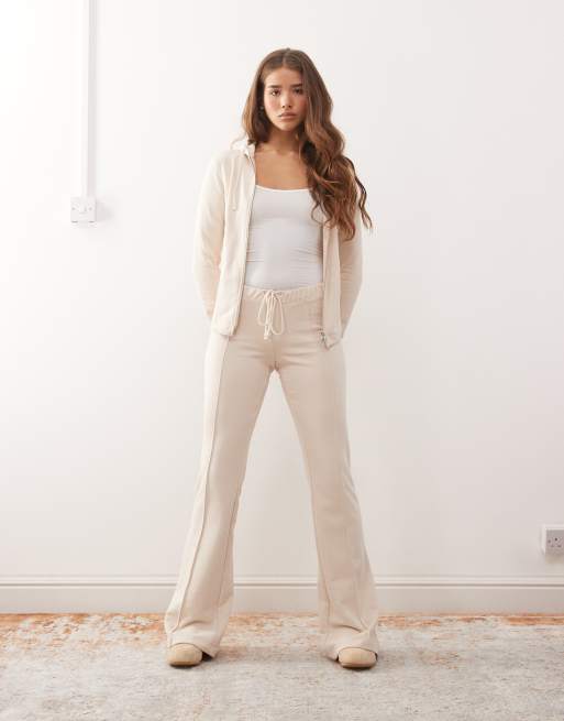 Monki Fitted Co-ord With Flared Sleeve In Beige