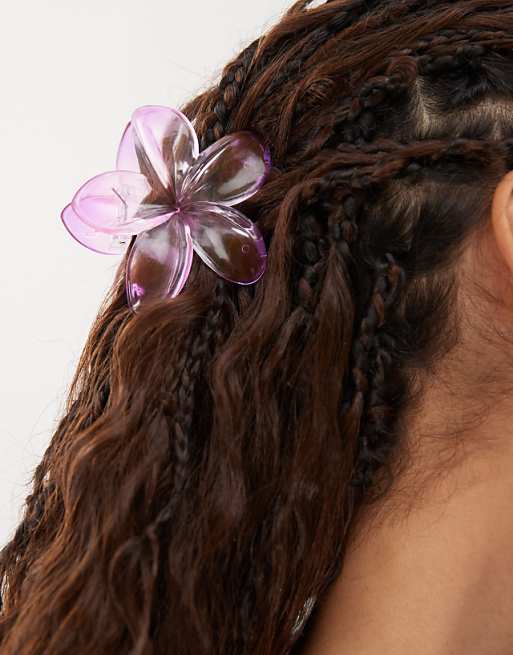 Monki flower hair claw in lilac