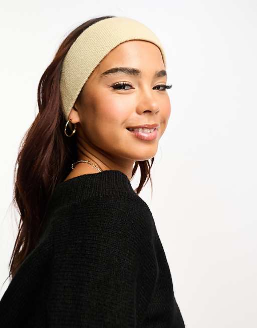 My Accessories London knitted headband in cream