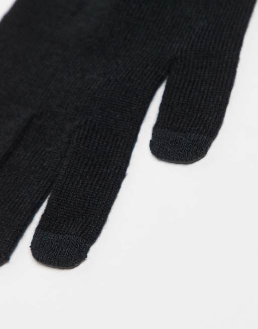 My Accessories Man Touch Screen Knitted Gloves In Black