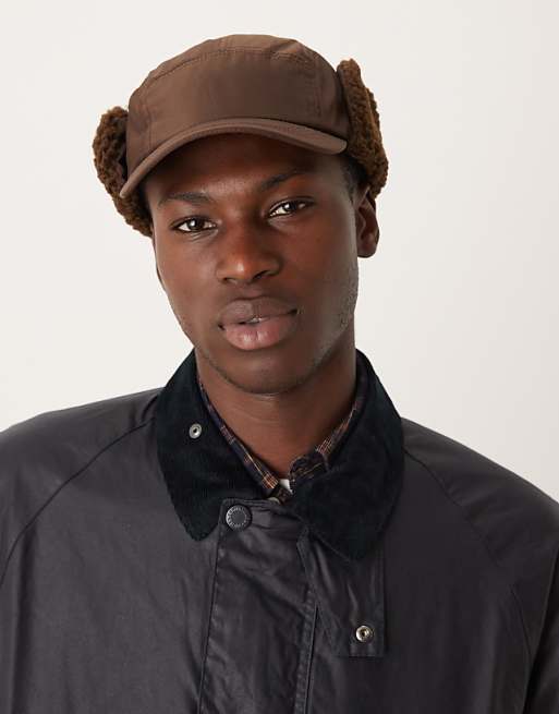 My Accessories Man turn up baseball cap with ear flaps in brown