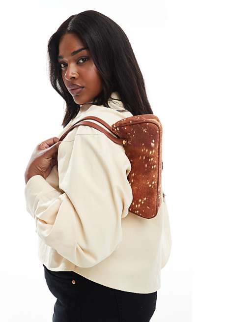 My Accessories Pony Skin Shoulder Bag In Deer Print