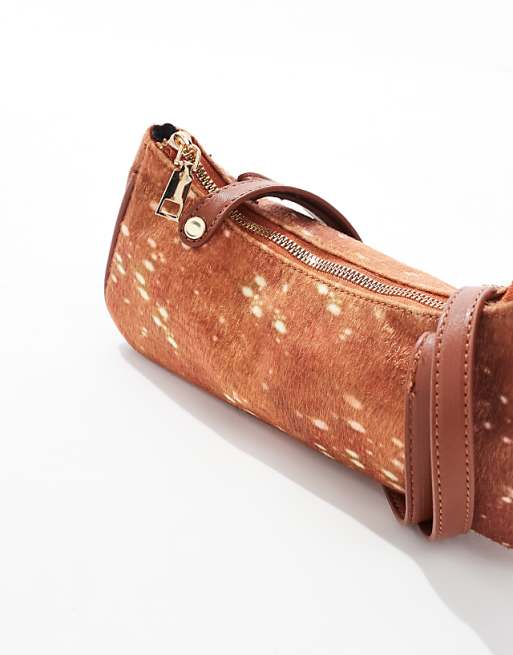 My Accessories Pony Skin Shoulder Bag In Deer Print