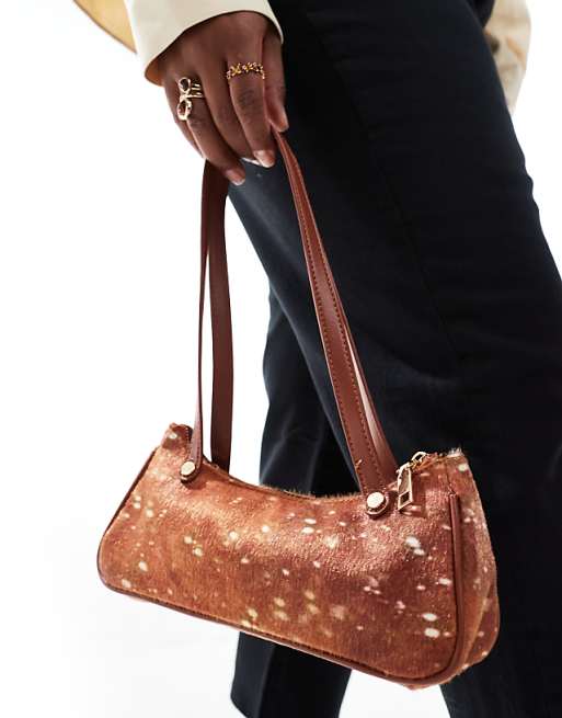 My Accessories pony skin shoulder bag in deer print