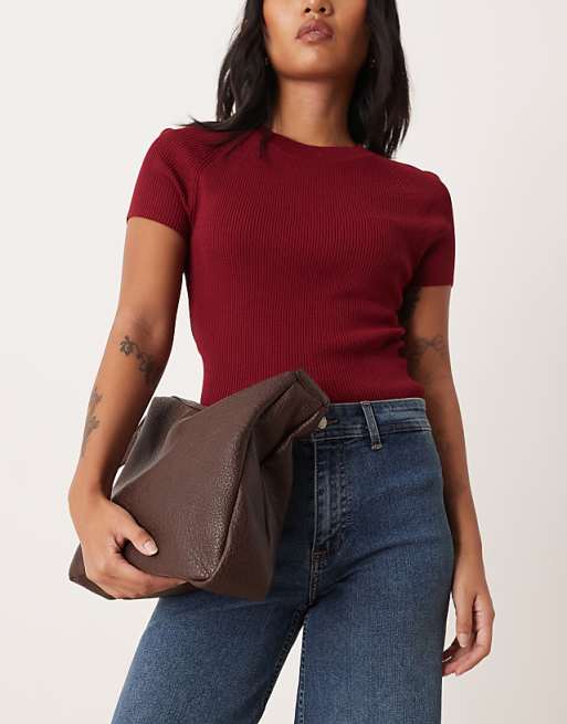 My Accessories Slouchy Shoulder Bag In Brown