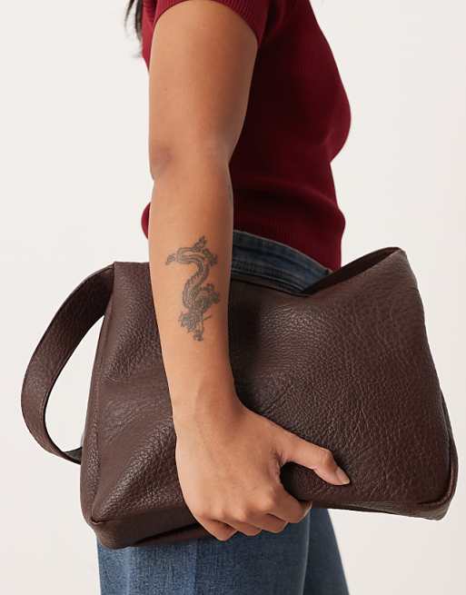 My Accessories Slouchy Shoulder Bag In Brown