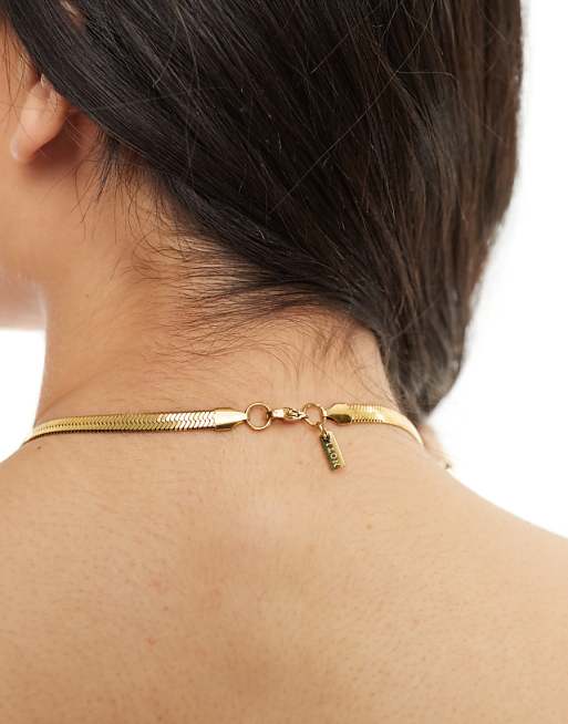 Neck On The Line 5mm Gold Plated Stainless Steel Flat Snake Chain Necklace