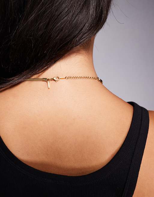 Neck On The Line Mesh Chain Necklace In Gold Plated