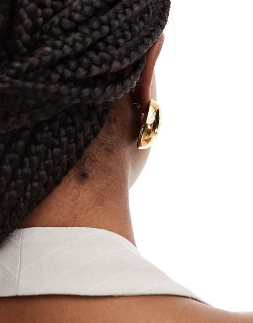 Neck On The Line Neck On The Line Domus Gold Plated Stainless Steel Dome Stud Earrings