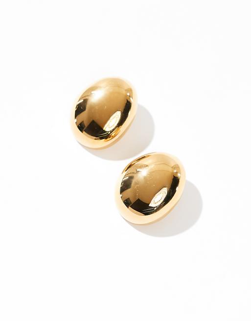 Neck On The Line Neck On The Line Domus Gold Plated Stainless Steel Dome Stud Earrings