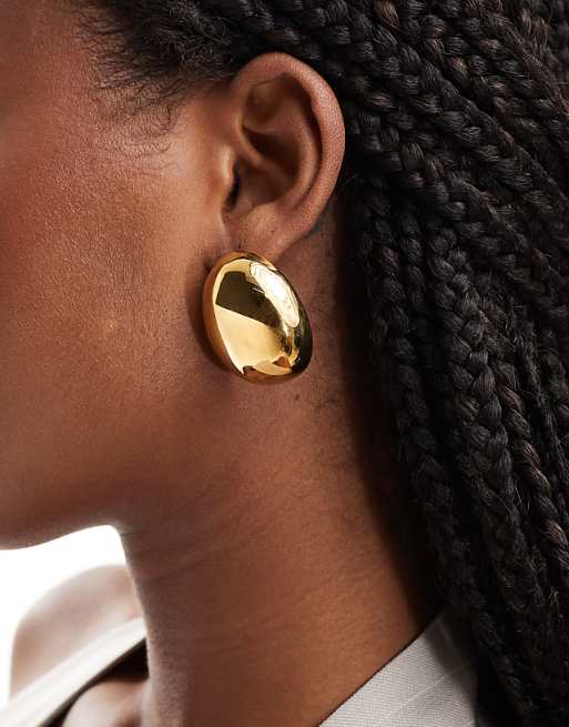 Neck On The Line Neck On The Line domus gold plated stainless steel dome stud earrings