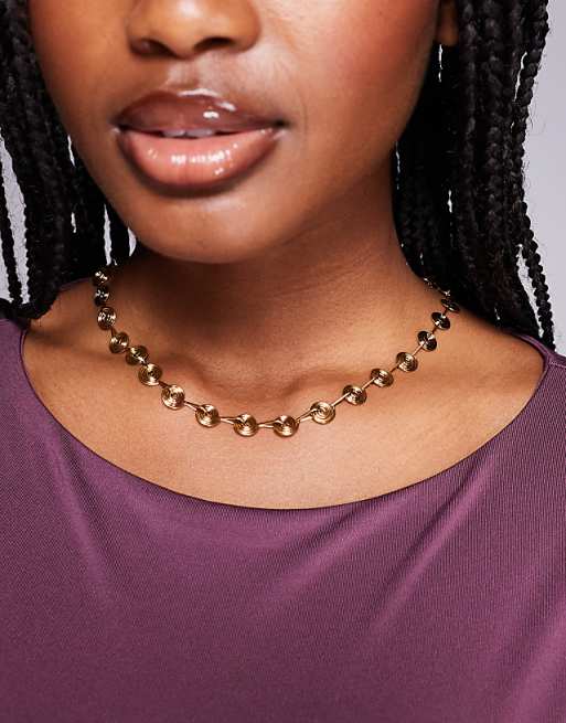 Neck On The Line spiral necklace in gold plated