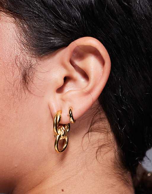 Neck On The Line statement doorknocker hoop earrings in gold plated