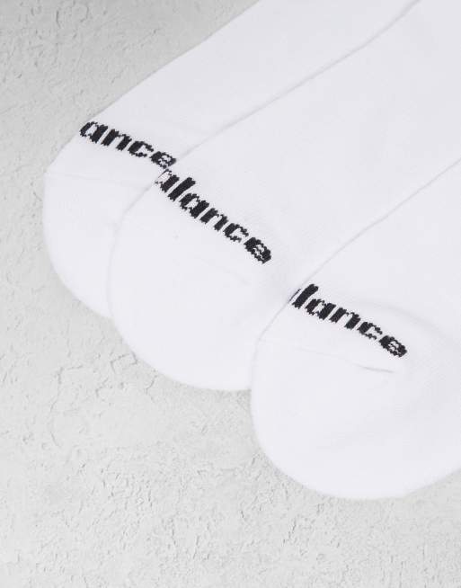 New Balance 3 Pack Embroidered Logo Ankle Socks In White