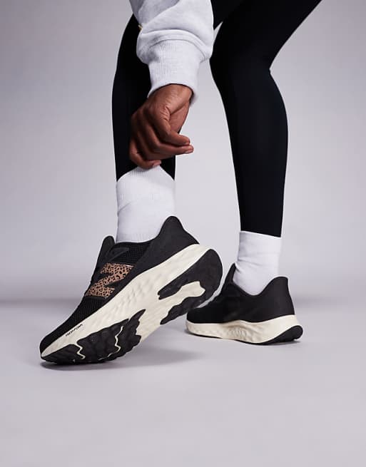 New Balance Arishi Running Trainers In Black And Leopard