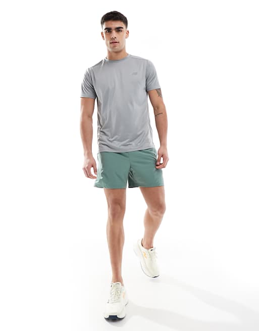 New Balance Essentials 5 Inch Shorts In Green
