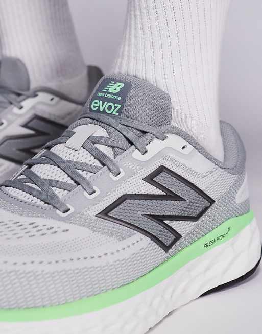 New Balance Evoz Running Trainers In Grey And Green