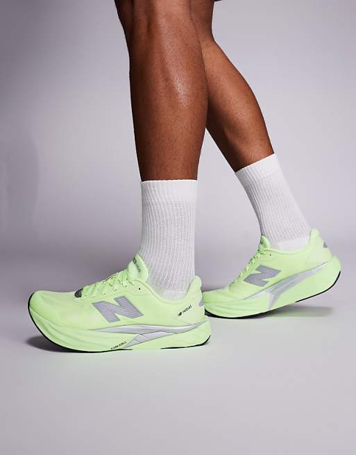 New Balance Fuelcell Rebel v5 mens running trainers in volt yellow