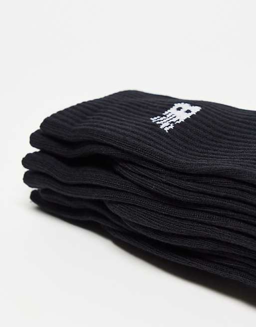 New Balance Logo Crew Socks 3 Pack In Black