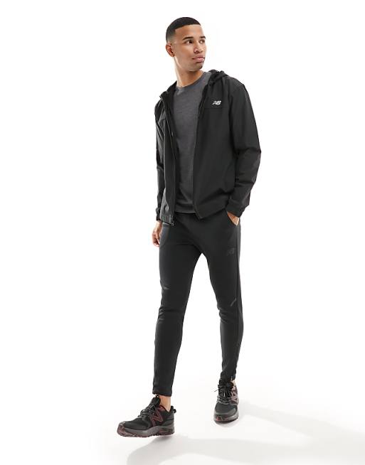 New Balance Performance Full Zip Woven Jacket In Black