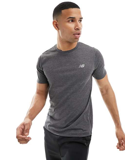 New Balance Performance Heathertech T-shirt In Dark Grey