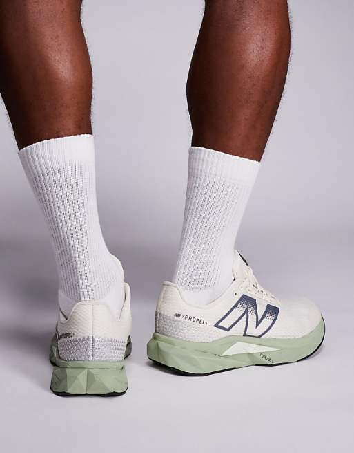 New Balance Propel Running Trainers In Beige And Green