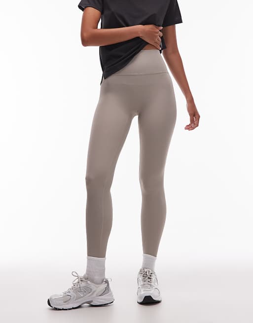 New Balance Ribbed High Rise Legging 27" In Arid Stone