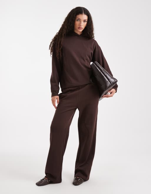 New Look Hoodie & Jogger Set In Brown
