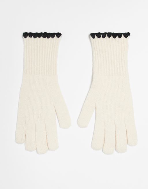 New Look Whipstitch Gloves In Cream
