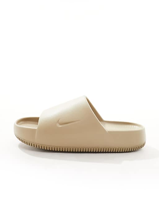 Nike Calm Sliders In Beige