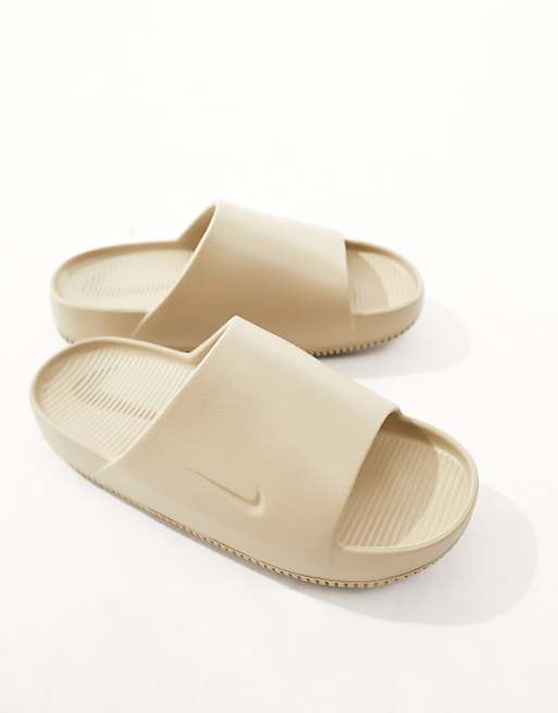 Nike Calm Sliders In Beige