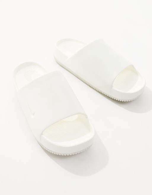 Nike Calm Sliders In White
