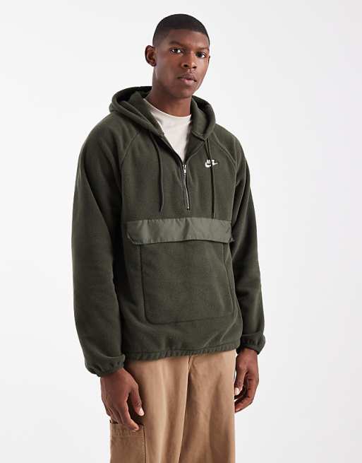 Nike Club half zip fleece in dark green