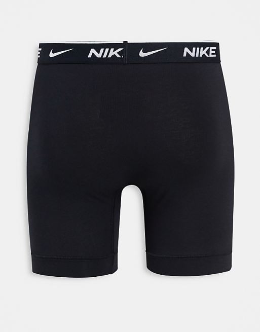 Nike Cotton Stretch 3 Pack Boxer Briefs In Black