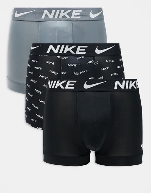 Nike Dri-Fit Essential Microfibre 3 Pack Long Boxer Briefs In Multi