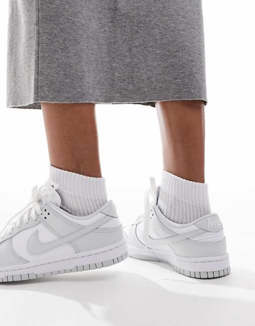 Nike Dunk Low Trainers In White And Grey