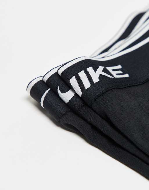 Nike Everyday Cotton Stretch 3 Pack Long Boxer Brief In Black