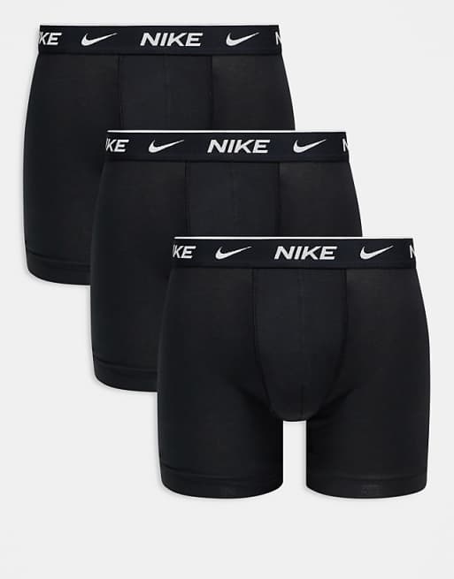 Nike Everyday Cotton Stretch 3 pack long boxer brief in black