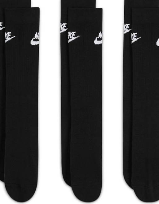 Nike Everyday Essential 3 Pack Socks In Black
