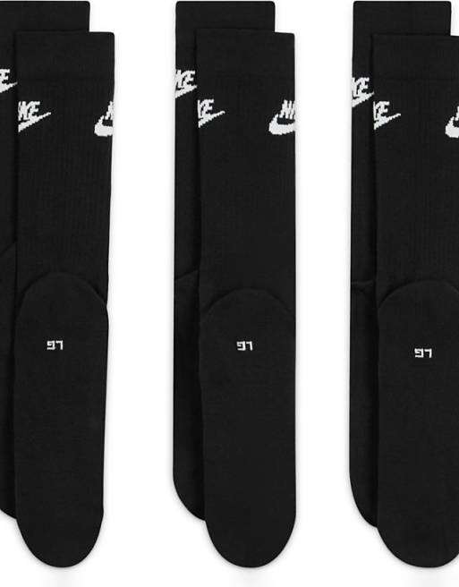 Nike Everyday Essential 3 Pack Socks In Black