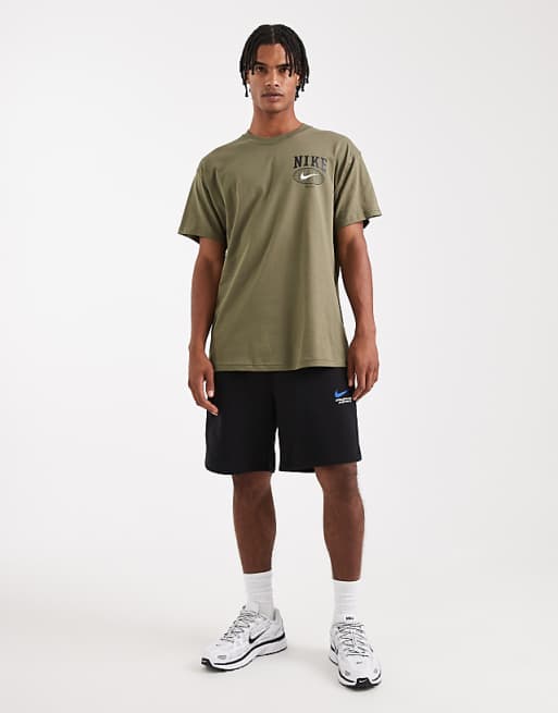 Nike Line Art Graphic T-shirt In Khaki