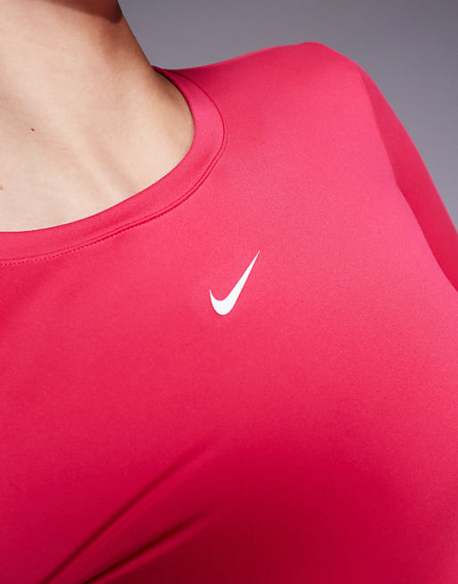 Nike One Training Dri-FIT Fitted Longsleeve Top In Pink