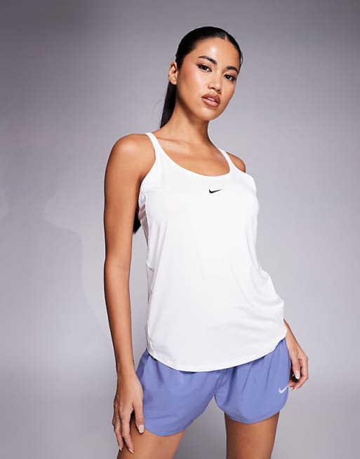Nike One Training Dri-FIT strappy vest in white