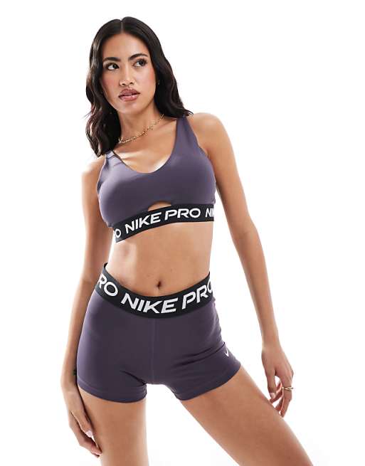 Nike Pro Training 365 3 inch leggings shorts in purple