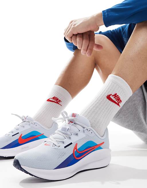 Nike Running Downshifter 13 trainers in grey and blue