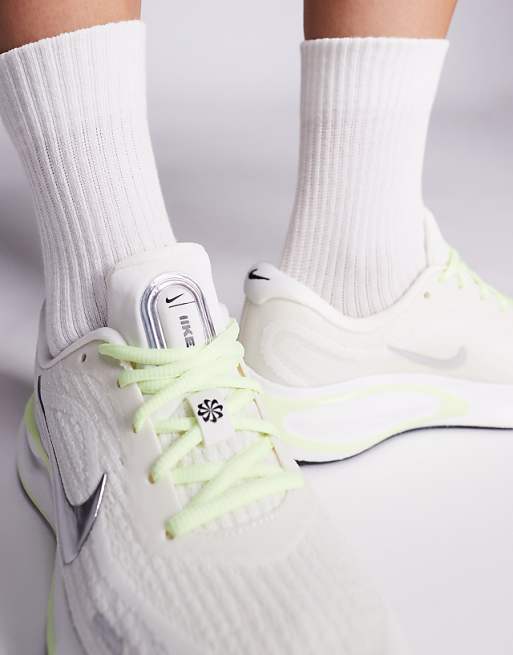 Nike Running Journey Run Trainers In White And Green