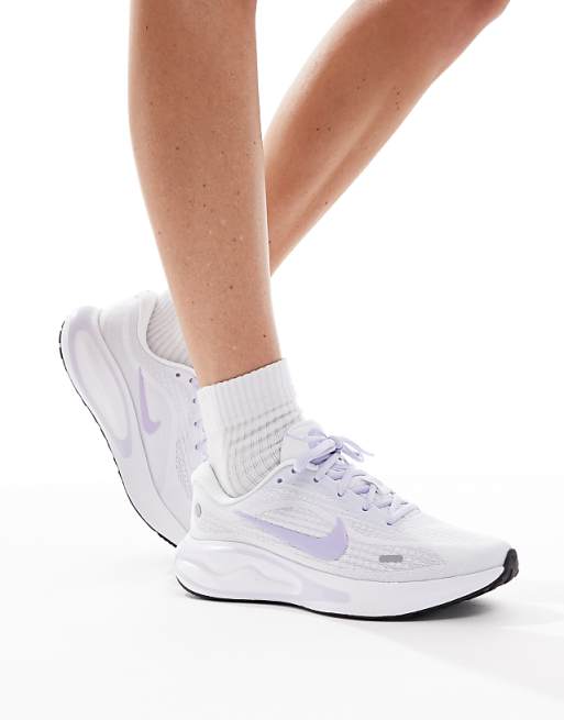 Nike Running Journey Run Trainers In White And Lilac