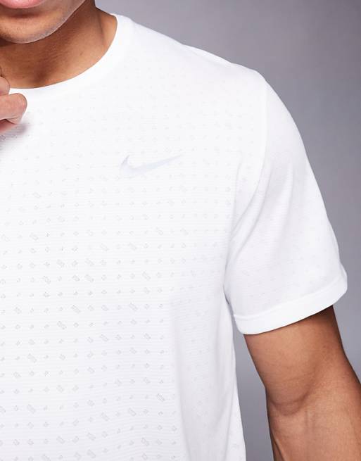 Nike Running Miler Breathe T-shirt In White